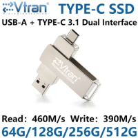 EVTRAN 460M/s 64G 128G 256G 512G USB3.1 highspeed U disk type-c mobilephone pendrive USB3.0flashdrive SSD
