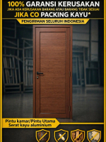 Pintu Kamar Pintu Utama Aluminium Motif Urat Kayu Serat Kayu 4 Inch premium tebal Full set Kusen