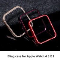 Cover For Apple watch Case 44mm 40mm iWatch 3 42mm 38mm Diamond bumper Protector Apple watch Series 6 5 4 se Accessories