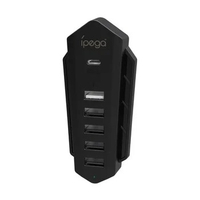 Ipega for PS5 USB 2.0 HUB 6-In-1 Extender HUB Converter USB Connection Splitter Black