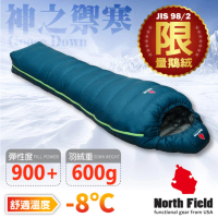 【North Field】頂級匈牙利白鵝絨睡袋/-8℃/《黑岩藍》露營/登山/ 220556(悠遊山水)