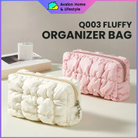 Fluffy Cloud Pouch Soft Quilted Storage Bag Makeup Cosmetic Gadget Travel Organizer