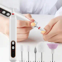 Portable Cordless Nail Drill Machine with 6 Drill Bits Electric Nail File USB Rechargeable Wireless Nail Gel Polish Machine