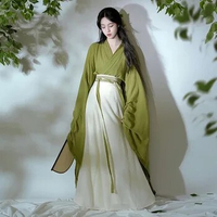 Ancient Chinese Traditional Hanfu Wide Sleeved Suits Women Oriental Han Dynasty Fairy Festival Performance Folk Dance Costume