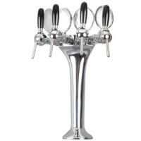 4 Ball Tap Beer Tower with Logo Holder, Beer Column with Medallions