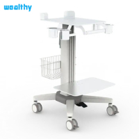 Ultrasound Trolley with two platform Ultrasound moveable cart Hospital trolley adjust height