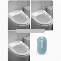 馬桶粘貼式貼墊墊圈(藍色(3對裝)+馬桶自動清潔劑)