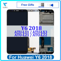 5.7'' For Huawei Y6 2018 LCD Display Touch Screen For Huawei Y6 Prime 2018 Digitizer Assembly ATU L11 L21 L22 LX1 LX3 Replace