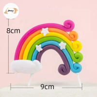 topper cake rainbow clay ukuran besar Anak