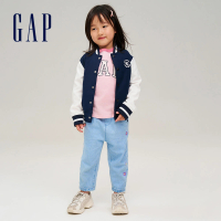 【GAP】女幼童裝 純棉鬆緊錐形牛仔褲-淺藍色(811042)