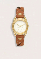 Tory Burch Jam Tangan Wanita Tory Burch Miller Brown Braided Leather Strap Watch