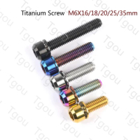 Tgou Titanium Bolt M6x16/18/20/25/35mm Hex Head with Washer Screw for Bicycle Disc Brake Stem Clamp