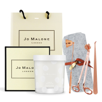 Jo Malone 松木與桉樹香氛工藝蠟燭200g-歡樂雪花聖誕版+蠟燭工具三件組[附禮盒+提袋]