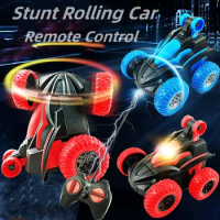 Kids Remote Control Electric Stunt Car 360 Degree Lighting Music Stunt Rotating Car Toys for Boys Girls Birthday Christmas Gift