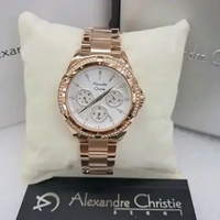 JAM TANGAN WANITA ALEXANDRE CHRISTIE CHRONOGRAPH ORIGINAL ROSE GOLD DIAL WHITE 2644 AC 2644 AC2644 A
