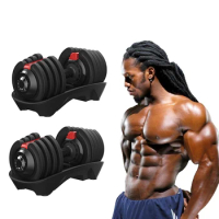 Set Dumbells Adjustable Dumbbell Weight Plates 40kg Workout Multi Gym Fitness Equipment