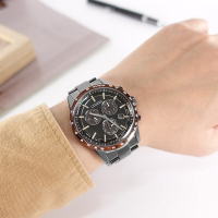 CITIZEN 星辰表 / BL5495-72E / 光動能 萬年曆 三眼計時 日本製造 日期 防水100米 不鏽鋼手錶-鍍灰/40mm