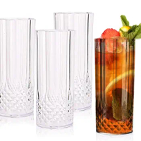 Plastic Drinking Glasses 48 Pcs 14 oz Whiskey Glass Highball Glasses Disposable Clear Hard Plastic Tumblers Party Cocktail Glass