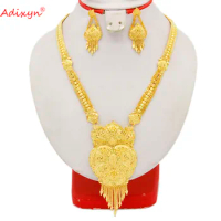 Adixyn (10desigh) Long Chain 24K Gold Color Tassels Earrings Necklace Jewelry set Dubai Indian Women Wedding Gifts N121615