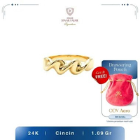 Cincin Emas Fashion Wajik Spiral ODV Murni 24K - Sinar Fajar