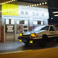 【可開發票】擺件 汽車模型 AE86 豆腐店場景 頭文字 仿真合金車模 生日禮品 交換禮物