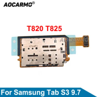 Aocarmo For Samsung GALAXY Tab S3 9.7" SM-T825 T820 Sim MicroSD SD Card Tray Reader Slot Holder Flex Replacement Parts