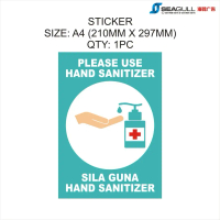 Sop Sticker Use Hand Sanitizer Sticker ( Sticker ) A4 Size Prevent Spreading Virus