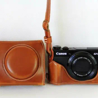 For Canon Powershot G7X-2 G7X II G7X III G7X Mark 3 Cover With Strap Open Battery Design Luxury PU Leather Camera Case Bag