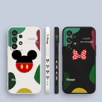 Sarung Telefon Bimbit Silikon Cecair Bercetak Sisi Fead Mickey Minnie Mouse, Untuk Samsung Galaxy A2