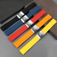 Soft Silicone Watch Strap for Tissot Sport T048417 Watchband Accessories 21mm Folded deployment buck