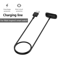 USB Charger Cable For Fitbit Inspire 3 Tracker Replaceable Cord Clip Dock Charging Line For Fitbit Inspire 3 Smart Watch