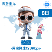 【漫遊達人】國際漫遊網路卡 ESIM 韓國8天 每天1GB 到量降速128Kbps(行動網路 立即開通 東北亞)