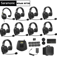 Saramonic Witalk WT9S Full Duplex Wireless Intercom Headset System Marine Communication Headset Boat Coaches Teamwork Microphone