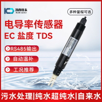 【台灣公司 可打統編】工業在線水質電導率EC傳感器耐腐蝕聚四氟電極海水純水鹽度檢測儀