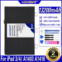 HSABAT A1389 13200mAh Tablet Battery for iPad 3 4 iPad3 iPad 4 A1458 A1403 A1416 A1430 A1433 A1459 A1460 A1389 Series Batteries