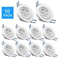 10 Pcs/Lots Aluminum LED Spot Lights LED Downlights Dimmable Bright Recessed Decoration Ceiling Lamp 110V 220V AC85-265V