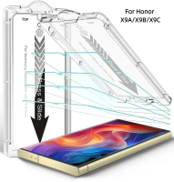 กระจกพรีเมี่ยม, สำหรับ Honor X9A/X9B/X9C, ตัวป้องกันหน้าจอโค้ง, ชุดกำจัดฝุ่นอัตโนมัติ, ฟิล์มกระจกนิร