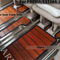 Car stying Track Trim Seat Slide Highlight Strip for Toyota Previa Estima ACR50 Interior Modification stainless Accessories