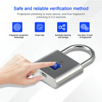 O10 Waterproof Smart Fingerprint Door Lock Anti-theft Padlock for Luggage Case