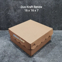 TERJANGKAU Dus Kraft 16x16 Renda per 50 pcs Kotak Kue Snack Box Coklat non lami