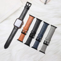 Leather Band for Apple Watch 6 5 4 3 SE 44mm 40mm Sport Watchband Wrist Strap Bracelet for IWatch Serise 6 5 4 3 2 1 42mm 38mm
