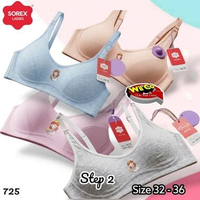 B725 | BRA BUSA REMAJA TANPA KAWAT | CUP 32A - 36A | DUA PENGAIT | BRA SOREX Y2305 PINK 36