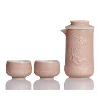 乾唐軒活瓷 | 梅香泡茶器 / 一壺+二杯 / 2色-復古玫瑰粉