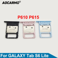 Aocarmo For Samsung GALAXY Tab S6 Lite P610 P615 4G Lte MicroSD Holder Nano Sim Card Tray Slot Replacement Part