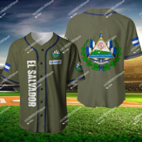 El Salvador Proud Custom Name Baseball Jersey Shirt 3d s 5xl MenCustomize Your Name Baseball Shirt 3D Printed Men's Shirt Casual