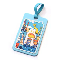 New Blue Anime Luggage Tag Pvc Travel Accessory Bag Portable Suitcase Label Business Card Display