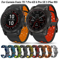 26 22mm Silicone Quickfit Watchband Strap For Garmin Fenix 7X 7 6 6X Pro 5 5X Plus Forerunner 955 965 Watch Wrist Band Bracelet