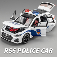 124ออดี้ RS6 Avant สถานีเกวียนล้อแม็กรถยนต์รุ่น D Iecasts โลหะของเล่นยานพาหนะตำรวจรถรุ่นจำลองแสงเสียงของขวัญเด็ก
