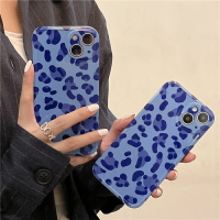 手機殼 ● 克萊因藍色豹紋適用iPhone13promax蘋果12手機殼11矽膠xs xr女