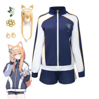 เกมBlue Archive Iochi Mariคอสเพลย์เครื่องแต่งกายฮาโลวีนบทบาทเล่นผู้หญิงGymชุดสูทเสื้อสีฟ้าเสื้อกางเก